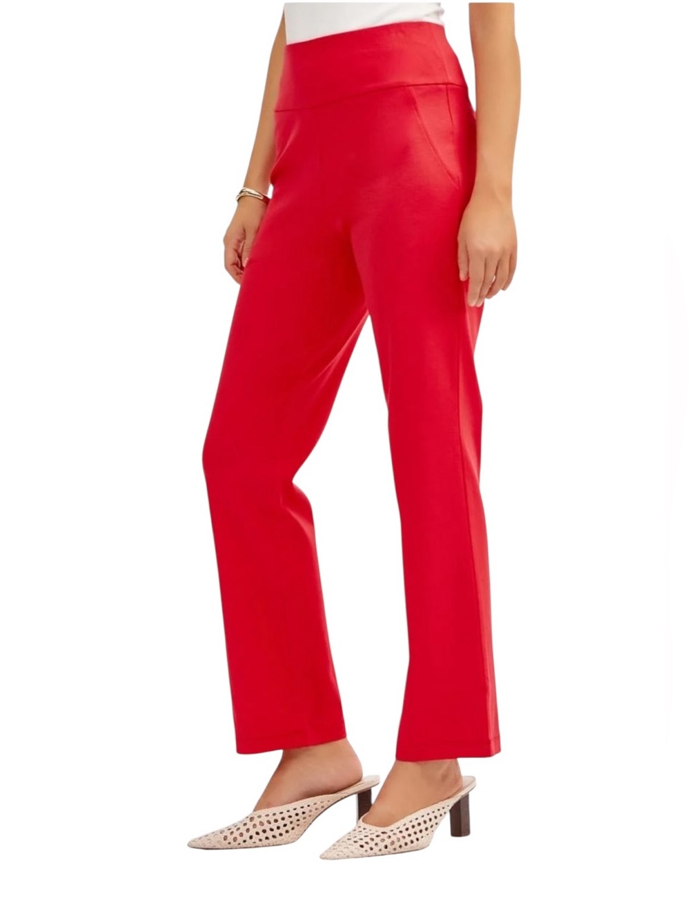 Dear Scarlett Magic Straight Leg Pants In Dragon Fruit  NWT